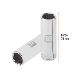  Dados 18mm E1/2 Tubulares Hexagonales CrVanadio, Truper 13358 7.79661 Dados 18mm E1/2 Tubulares Hexagonales CrVanadio, Truper 1