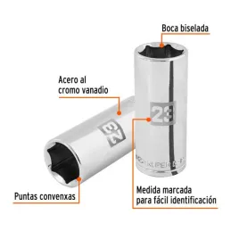  Dados 23mm E1/2 Tubulares Hexagonales CrVanadio, Truper 101011 9.067797 Dados 23mm E1/2 Tubulares Hexagonales CrVanadio, Truper