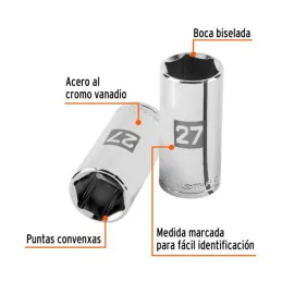  Dados 27mm E1/2 Tubulares Hexagonales CrVanadio, Truper 101015 11.694915 Dados 27mm E1/2 Tubulares Hexagonales CrVanadio, Trupe