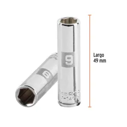 Dados 9mm E1/4 Tubulares Hexagonales CrVanadio, Truper 13203 Truper-Dados 9mm E1/4 Tubulares Hexagonales CrVanadio, Truper 13203