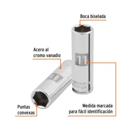 Dados 11mm E1/4 Tubulares Hexagonales CrVanadio, Truper 13205 Truper-Dados 11mm E1/4 Tubulares Hexagonales CrVanadio, Truper 132