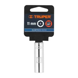 Dados 11mm E1/4 Tubulares Hexagonales CrVanadio, Truper 13205 Truper-Dados 11mm E1/4 Tubulares Hexagonales CrVanadio, Truper 132
