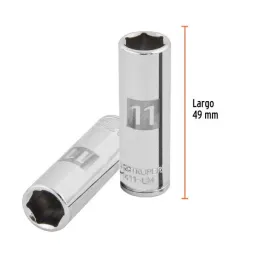 Dados 11mm E1/4 Tubulares Hexagonales CrVanadio, Truper 13205 Truper-Dados 11mm E1/4 Tubulares Hexagonales CrVanadio, Truper 132