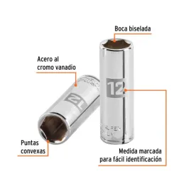  Dados 12mm E1/4 Tubulares Hexagonales CrVanadio, Truper 13206 4.067797 Dados 12mm E1/4 Tubulares Hexagonales CrVanadio, Truper 