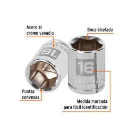  Dados 16mm E3/8 Hexagonales CrVanadio, Truper 13680 3.220339 Dados 16mm E3/8 Hexagonales CrVanadio, Truper 13680

Fabricado en 
