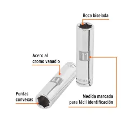  Dados 11mm E3/8 Tubulares Hexagonales CrVanadio, Truper 13771 4.40678 Dados 11mm E3/8 Tubulares Hexagonales CrVanadio, Truper 1