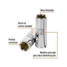  Dados 15mm E3/8 Tubulares Hexagonales CrVanadio, Truper 13775 5.169492 Dados 15mm E3/8 Tubulares Hexagonales CrVanadio, Truper 