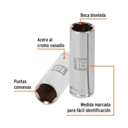  Dados 16mm E3/8 Tubulares Hexagonales CrVanadio, Truper 13776 5.423729 Dados 16mm E3/8 Tubulares Hexagonales CrVanadio, Truper 