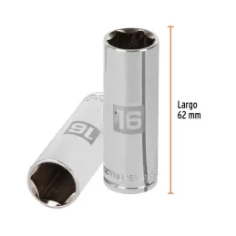  Dados 16mm E3/8 Tubulares Hexagonales CrVanadio, Truper 13776 5.423729 Dados 16mm E3/8 Tubulares Hexagonales CrVanadio, Truper 