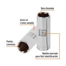  Dados 17mm E3/8 Tubulares Hexagonales CrVanadio, Truper 13777 5.847458 Dados 17mm E3/8 Tubulares Hexagonales CrVanadio, Truper 