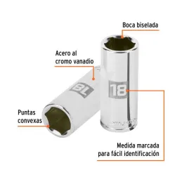  Dados 18mm E3/8 Tubulares Hexagonales CrVanadio, Truper 13778 6.101695 Dados 18mm E3/8 Tubulares Hexagonales CrVanadio, Truper 