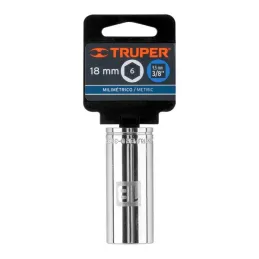  Dados 18mm E3/8 Tubulares Hexagonales CrVanadio, Truper 13778 6.101695 Dados 18mm E3/8 Tubulares Hexagonales CrVanadio, Truper 