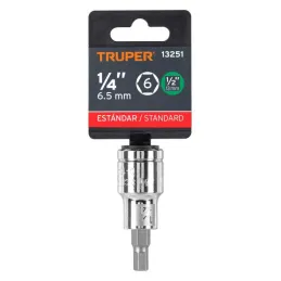  Dados de Punta Hexagonal 1/4" E1/2, Truper 13251 6.779661 Dados de Punta Hexagonal 1/4" E1/2, Truper 13251

Fabricado en acero 