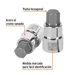  Dados de Punta Hexagonal 5/8" E1/2, Truper 13257 10.254237 Dados de Punta Hexagonal 5/8" E1/2, Truper 13257

Fabricado en acero