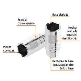  Dados para Bujia 13/16" E3/8 Tubulares Hexagonales, Truper 13657 6.779661 Dados para Bujia 13/16" E3/8 Tubulares Hexagonales, T