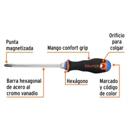  Desarmador Estrella BHex 5/16" x6" ComfortGrip Truper 18548 7.118644 Desarmador Estrella BHex 5/16" x6" ComfortGrip Truper 1854