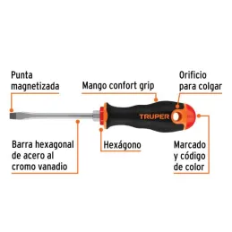  Desarmador Plano Bhex 1/4" x4" ComfortGrip Truper 13998 5.084746 Desarmador Plano Bhex 1/4" x4" ComfortGrip Truper 13998

Barra