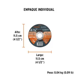  Discos Corte Metal 4 1/2" x2mm T41 Oxido de Alumino, ABT-786 10664 Truper 2.033898 Discos Corte Metal 4 1/2" x2mm T41 Oxido de 