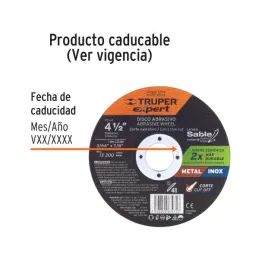  Discos de Corte Metal 4-1/2" x1mm OAluminio Inox D7/8 T41, Truper 11899 2.542373 Discos de Corte Metal 4-1/2" x1mm OAluminio In