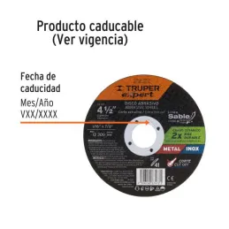  Discos de Corte Metal 4-1/2" x1.6mm OAluminio Inox D7/8 T41, Truper 11974 2.711864 Discos de Corte Metal 4-1/2" x1.6mm OAlumini
