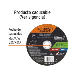  Discos de Corte Metal 7" x1.5mm OAluminio Inox D7/8 T41, Truper 11998 5.338983 Discos de Corte Metal 7" x1.5mm OAluminio Inox D