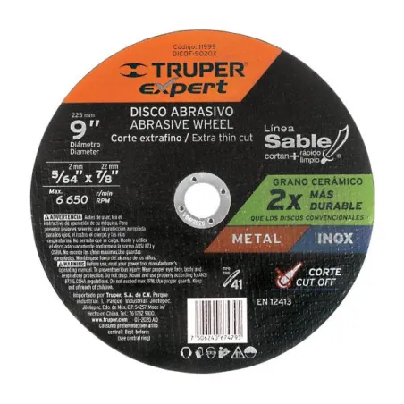  Discos de Corte Metal 9" x2mm OAluminio Inox D7/8 T41, Truper 11998 7.542373 Discos de Corte Metal 9" x2mm OAluminio Inox D7/8 