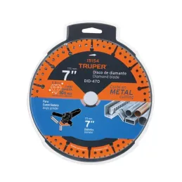  Discos de diamantes 7" x2.8mm para corte metal E7/8 Truper 15156 63.559322 Discos de diamantes 7" x2.8mm para corte metal E7/8 