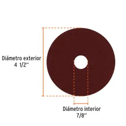  Discos de Lija 4-1/2" G80 RespaldoFibra 5Piezas D7/8 OAluminio, Truper 100127 7.79661 Discos de Lija 4-1/2" G80 RespaldoFibra 5
