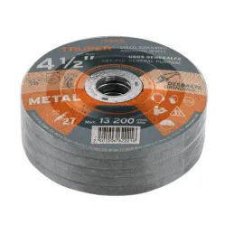  Discos Desbaste 4 1/2" x6.4mm Metal Tipo 27, Centro 7/8", Oxido de Aluminio, ABT-774 12565 Truper 3.474576 Discos Desbaste 4 1/