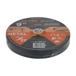  Discos Desbaste 9" x6.4mm Metal Tipo 27, Centro 7/8", Oxido de Aluminio, ABT-779 10667 Truper 11.440678 Discos Desbaste 9" x6.4