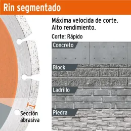  Discos Diamantados 4" Segmentado Cortes Rapido, 2.2mm, DDT-832D 11581 Truper 15.423729 Discos Diamantados 4" Segmentado Cortes 