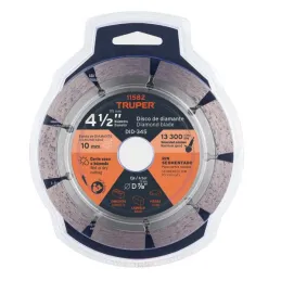  Discos Diamantados 4 1/2" Segmentado Cortes Rapido, 2.2mm, DDT-829D 11582 Truper 16.949153 Discos Diamantados 4 1/2" Segmentado