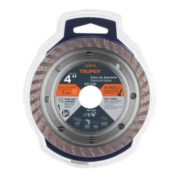  Discos Diamantados 4" Turbo Uso General, 2mm, DDT-861T 12979 Truper 11.694915 Discos Diamantados 4" Turbo Uso General, 2mm, DDT