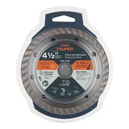  Discos Diamantados 4 1/2" Turbo Uso General, 2.2mm, DDT-1513T 12980 Truper 13.559322 Discos Diamantados 4 1/2" Turbo Uso Genera