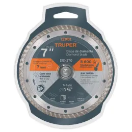  Discos Diamantados 7" Turbo Uso General , 2.6mm, DDT-1527T 12981 Truper 32.20339 Discos Diamantados 7" Turbo Uso General , 2.6m