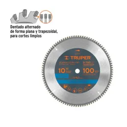  Discos Sierra para Aluminio 10" Centro 5/8", 100 Dientes de carburo de tungsteno, ST-10100A 18313 Truper 55.084746 Discos Sierr