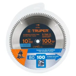  Discos Sierra para Aluminio 10" Centro 5/8", 100 Dientes de carburo de tungsteno, ST-10100A 18313 Truper 55.084746 Discos Sierr