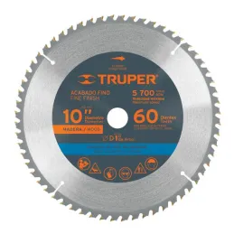  Discos Sierra para Madera 10" Centro 1", 60 Dientes de carburo de tungsteno, ST-1060E 18308 Truper 38.983051 Discos Sierra para