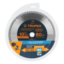  Discos Sierra para Madera 10" Centro 1", 80 Dientes de carburo de tungsteno, ST-1080E 18309 Truper 49.152542 Discos Sierra para
