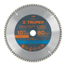  Discos Sierra para Madera 10" Centro 1", 80 Dientes de carburo de tungsteno, ST-1080E 18309 Truper 49.152542 Discos Sierra para
