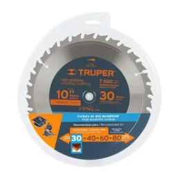  Discos Sierra para Madera 10" Centro 5/8", 30 Dientes de carburo de tungsteno, ST-1030 18304 Truper 33.050847 Discos Sierra par