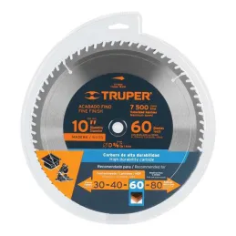  Discos Sierra para Madera 10" Centro 5/8", 60 Dientes de carburo de tungsteno, ST-1060 18306 Truper 38.983051 Discos Sierra par