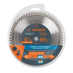  Discos Sierra para Madera 12" Centro 1", 60 Dientes de carburo de tungsteno, ST-1260E 18312 Truper 58.474576 Discos Sierra para