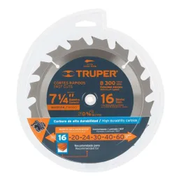 Discos Sierra para Madera 7 1/4" Centro 5/8", 16 Dientes de carburo de tungsteno, ST-716 18298 Truper 14.915254 Discos Sierra p Discos Sierra para Madera 7 1/4" Centro 5/8", 16 Dientes de carburo de tungsteno, ST-716 18298 Truper 14.915254 Discos Sierra p