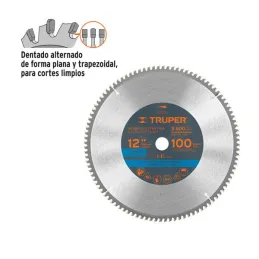  Discos sierras 12" 100Dientes C1", para aluminio, Truper 12686 88.983051 Discos sierras 12" 100Dientes C1", para aluminio, Trup