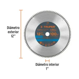  Discos sierras 12" 100Dientes C1", para aluminio, Truper 12686 88.983051 Discos sierras 12" 100Dientes C1", para aluminio, Trup