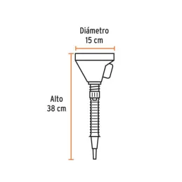  Embudo de Plastico 500ml Cuello Flexible con Agarradera, Truper 11207 4.915254 Embudo de Plastico 500ml Cuello Flexible con Aga