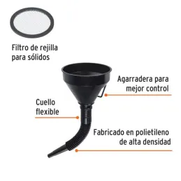  Embudo de Plastico 500ml Cuello Flexible con Agarradera, Truper 11207 4.915254 Embudo de Plastico 500ml Cuello Flexible con Aga