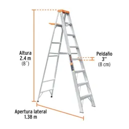 Escaleras Tijera 7 Peldaños con Bandeja T2 Max3.7m P8.3kg EAluminio, Truper 10337 308.474576 Escaleras Tijera 7 Peldaños con Ba Escaleras Tijera 7 Peldaños con Bandeja T2 Max3.7m P8.3kg EAluminio, Truper 10337 308.474576 Escaleras Tijera 7 Peldaños con Ba