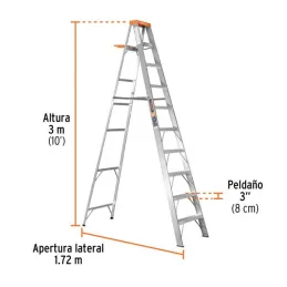 Escaleras Tijera 9 Peldaños con Bandeja T2 Max4.2m P10.7kg EAluminio, Truper 10436 391.525424 Escaleras Tijera 9 Peldaños con B Escaleras Tijera 9 Peldaños con Bandeja T2 Max4.2m P10.7kg EAluminio, Truper 10436 391.525424 Escaleras Tijera 9 Peldaños con B